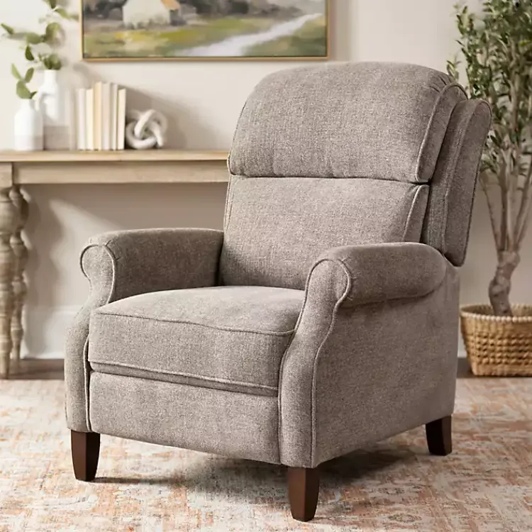 Accent Chairs-Kirklands Home Stone Handwoven Upholstered Recliner Brown