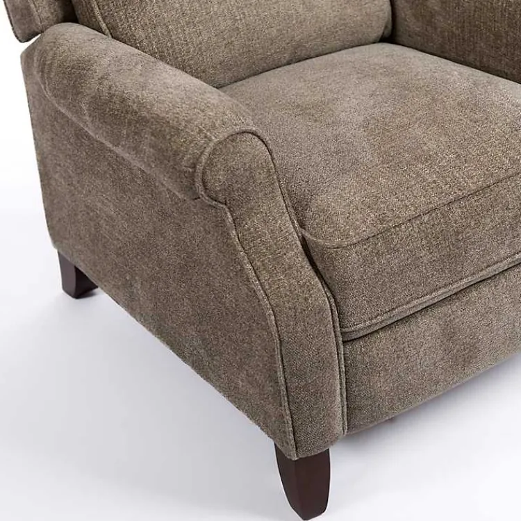 Accent Chairs-Kirklands Home Stone Handwoven Upholstered Recliner Brown