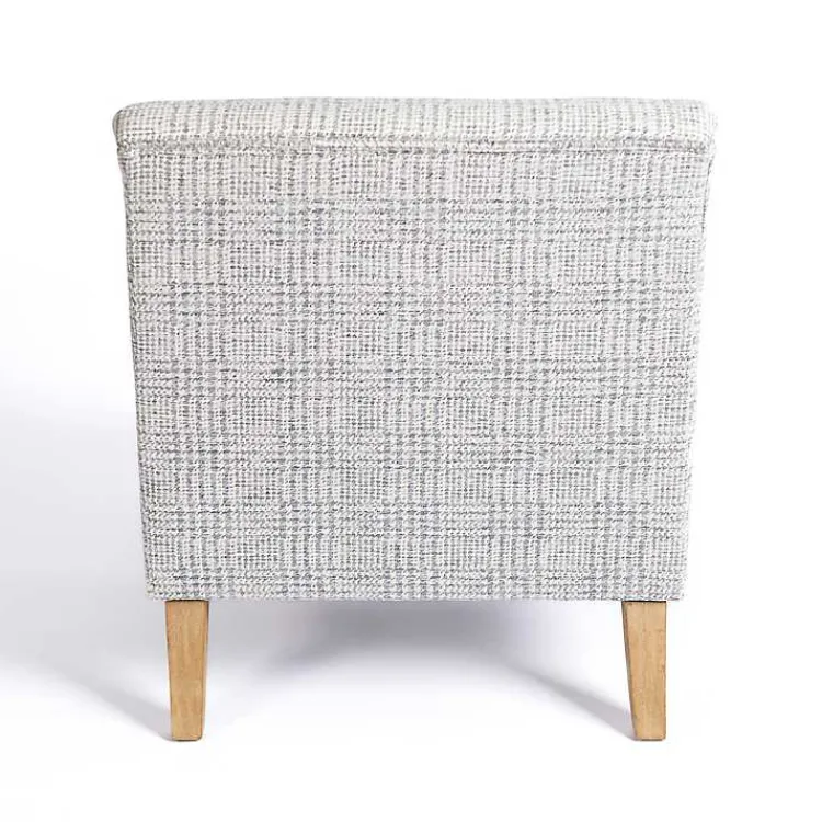 Accent Chairs-Kirklands Home Blue-Grey Houndstooth 2-pc. Chair and Ottoman Set