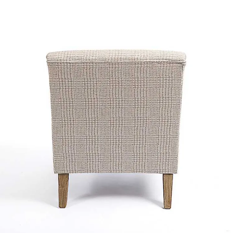 Accent Chairs-Kirklands Home Neutral Houndstooth 2-pc. Chair and Ottoman Set Tan