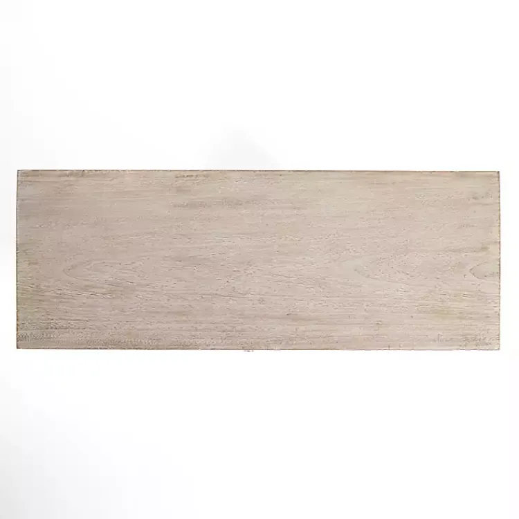 Cabinets & Sideboards-Kirklands Home Cream Washed Wood Carved Door Cabinet Tan