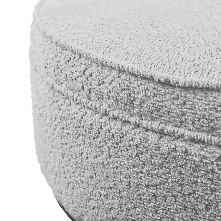 Benches & Ottomans-Kirklands Home Round Upholstered Ottoman Gray