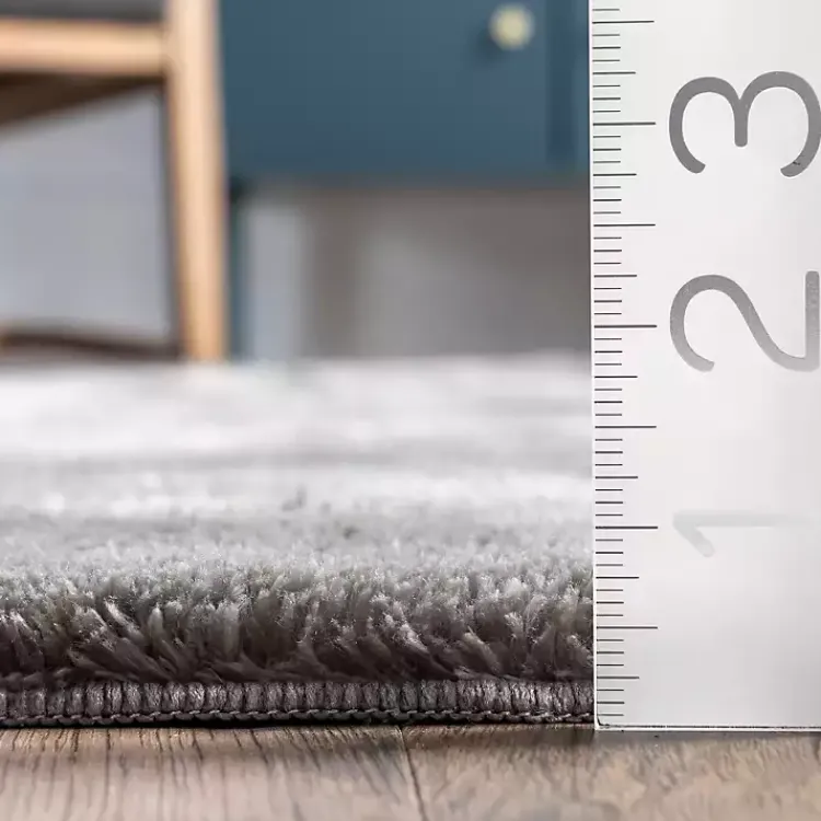 Area Rugs-Kirklands Home Shag Washable Area Rug, 6x9 Gray