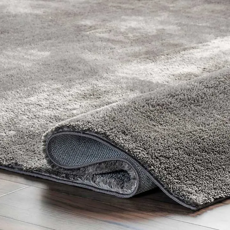Area Rugs-Kirklands Home Shag Washable Area Rug, 6x9 Gray