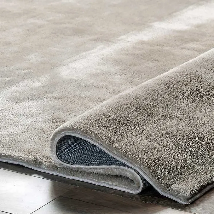 Area Rugs-Kirklands Home Whitlow Shag Washable Area Rug, 5x8 Gray