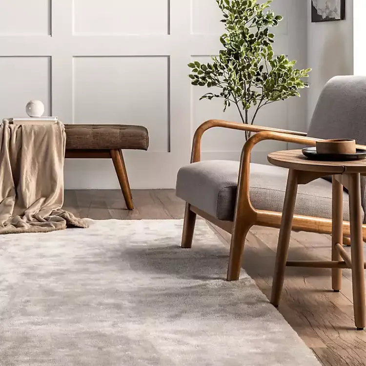 Area Rugs-Kirklands Home Whitlow Shag Washable Area Rug, 5x8 Gray