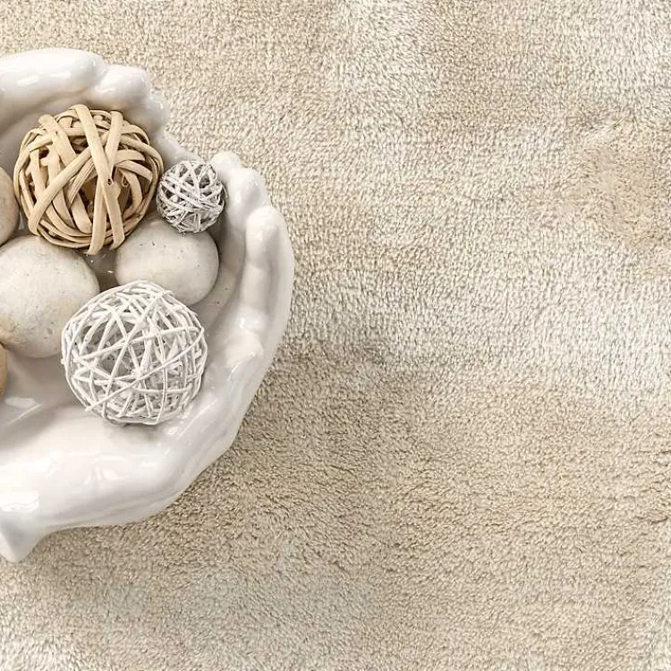 Area Rugs-Kirklands Home Whitlow Cream Shag Washable Area Rug, 5x8 Ivory