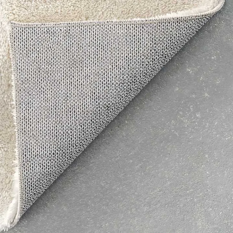 Area Rugs-Kirklands Home Whitlow Cream Shag Washable Area Rug, 5x8 Ivory