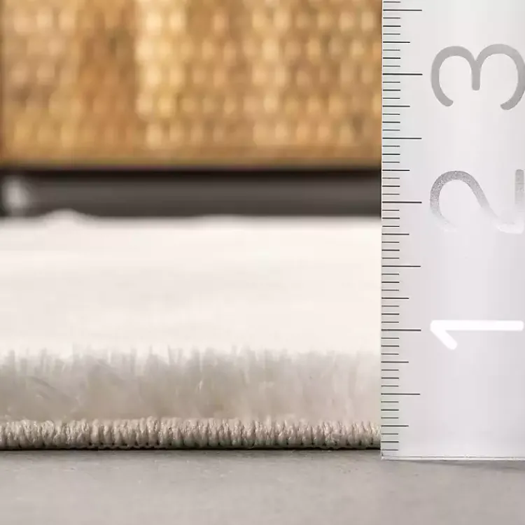 Area Rugs-Kirklands Home Whitlow Shag Washable Area Rug, 6x9 Ivory