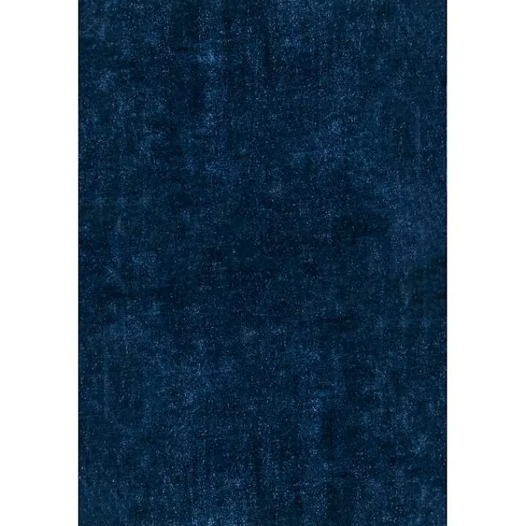 Area Rugs-Kirklands Home Whitlow Navy Shag Washable Area Rug, 8x10 Blue