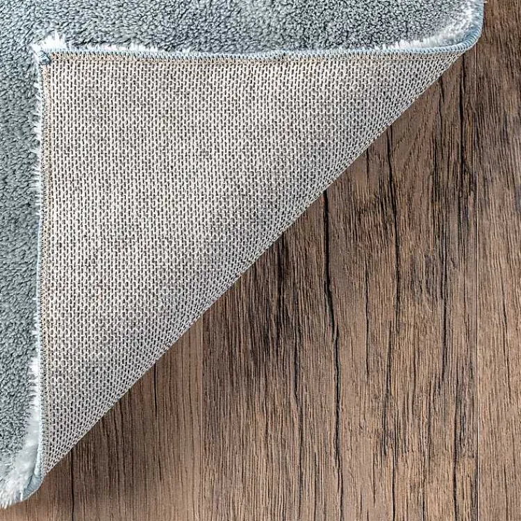 Area Rugs-Kirklands Home Whitlow Shag Washable Area Rug, 6x9 Blue