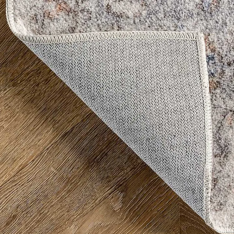 Area Rugs-Kirklands Home Vintage Floral Washable Area Rug, 8x10 Gray