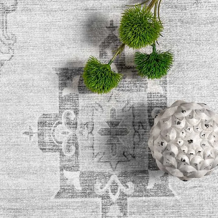 Area Rugs-Kirklands Home Lottie Vintage Washable Area Rug, 5x8 Gray