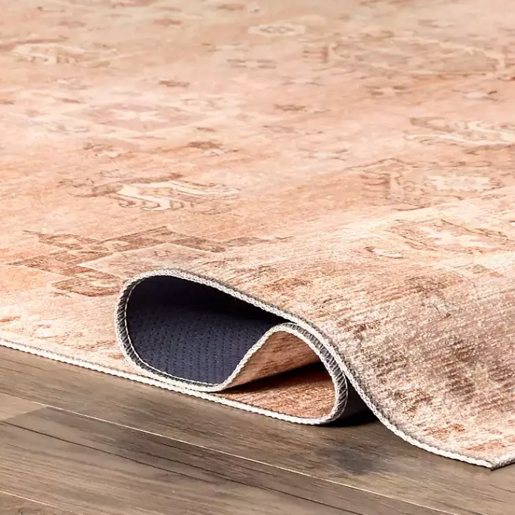 Area Rugs-Kirklands Home Lottie Peach Vintage Washable Area Rug, 8x10 Orange