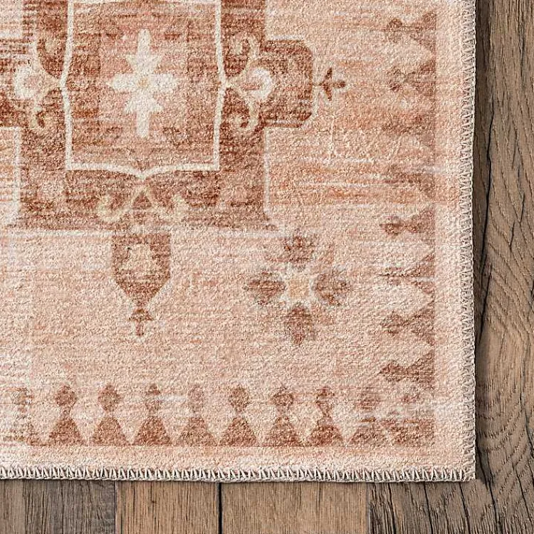 Area Rugs-Kirklands Home Lottie Peach Vintage Washable Area Rug, 8x10 Orange