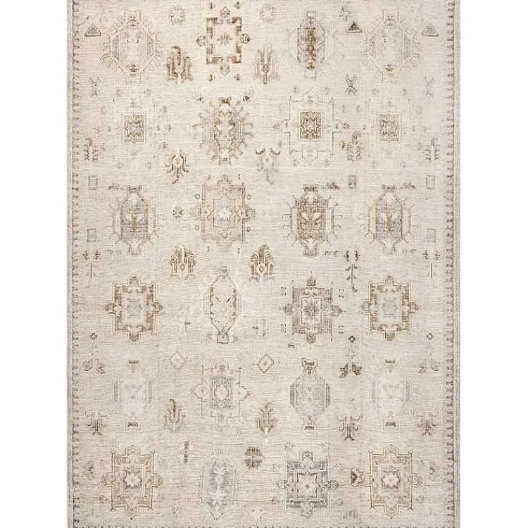 Area Rugs-Kirklands Home Lottie Cream Vintage Washable Area Rug, 8x10 Ivory