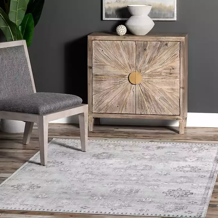 Area Rugs-Kirklands Home Lottie Vintage Washable Area Rug, 8x10 Gray