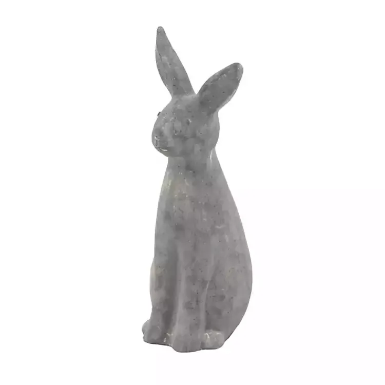 Garden Statues-Kirklands Home Distressed Rabbit Outdoor Statue Gray
