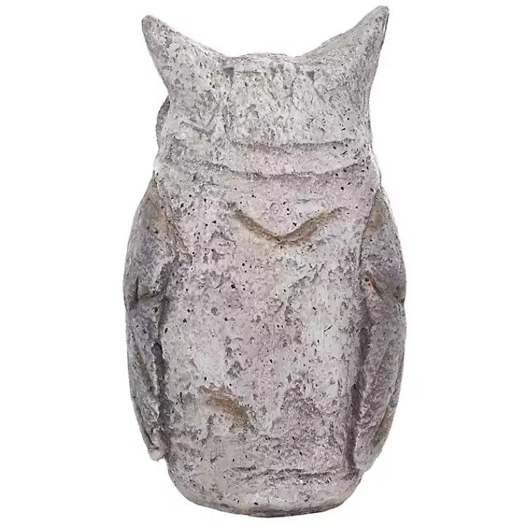 Garden Statues-Kirklands Home Stone Owl Statue Gray