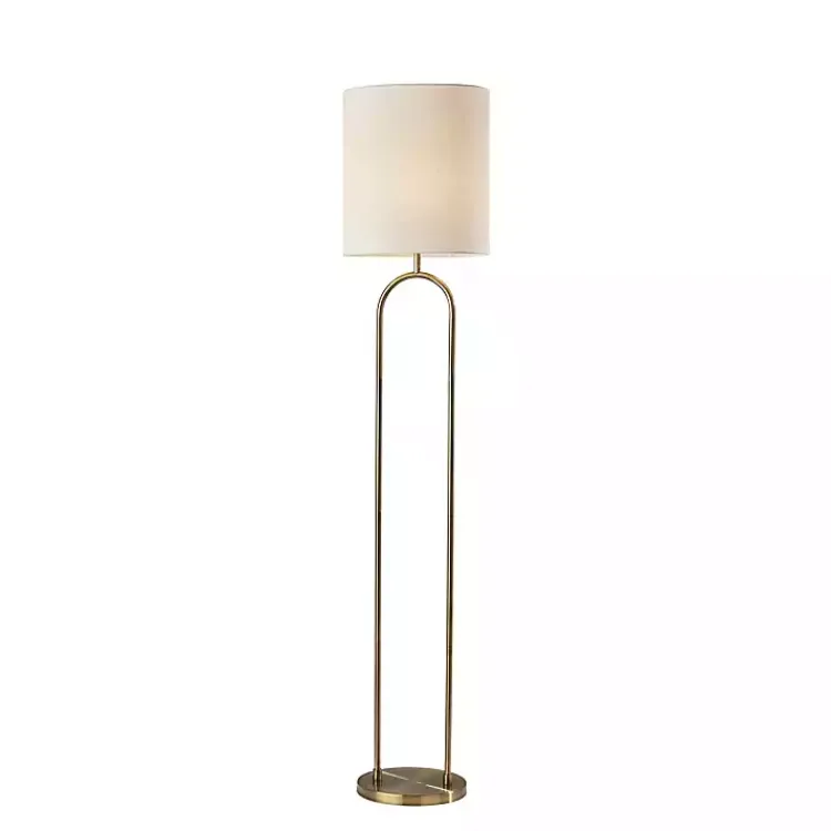 Floor Lamps-Kirklands Home Brass Metal Arch Floor Lamp Gold