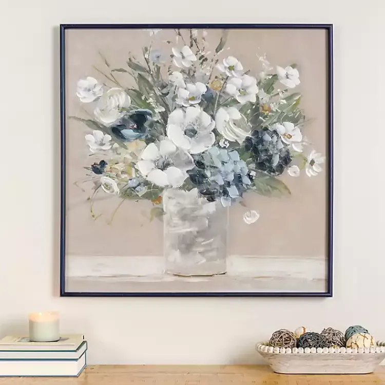 Framed Art-Kirklands Home Floral Framed Canvas Art Print White