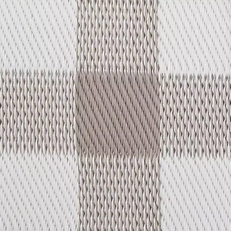 Outdoor Rugs-Kirklands Home Stone & White Buffalo Check Outdoor Area Rug, 4x6