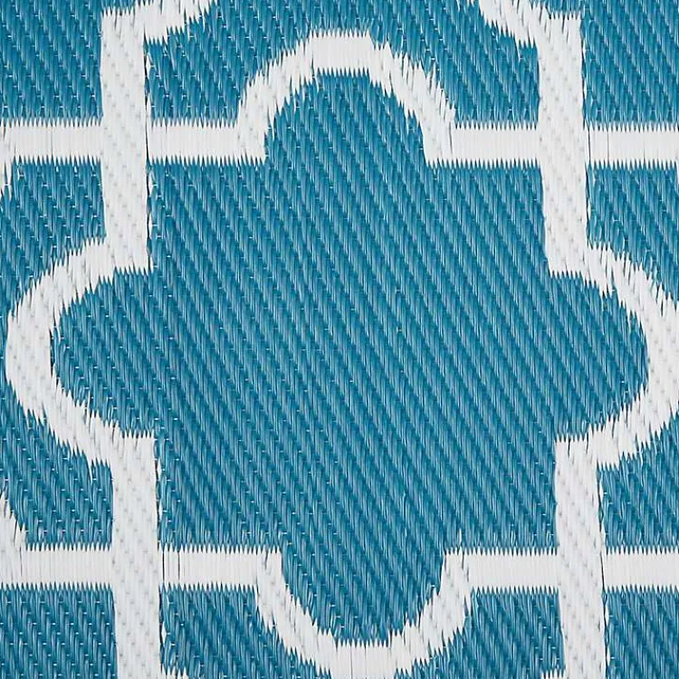 Outdoor Rugs-Kirklands Home Blue Moroccan Trellis Outdoor Area Rug, 4x6