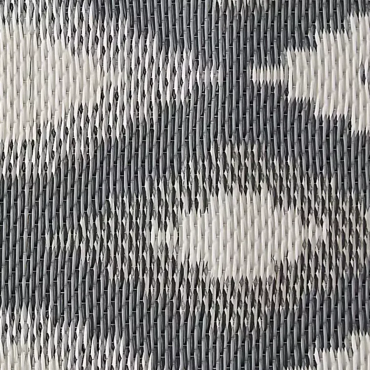 Outdoor Rugs-Kirklands Home Black & Gray Diamond Stripe Outdoor Area Rug, 4x6