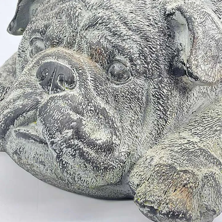 Garden Statues-Kirklands Home Sleeping Bulldog Outdoor Statue Gray
