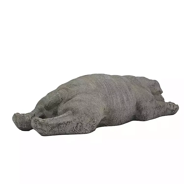 Garden Statues-Kirklands Home Sleeping Bulldog Outdoor Statue Gray
