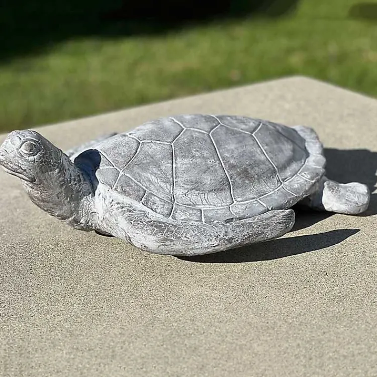 Garden Statues-Kirklands Home Sea Turtle Outdoor Statue Gray