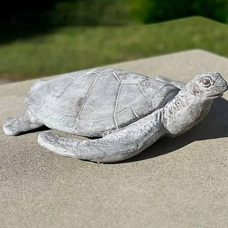 Garden Statues-Kirklands Home Sea Turtle Outdoor Statue Gray