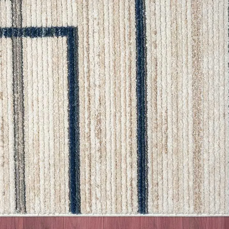 Area Rugs-Kirklands Home Blue and Gray Contemporary Geo Area Rug, 5x7