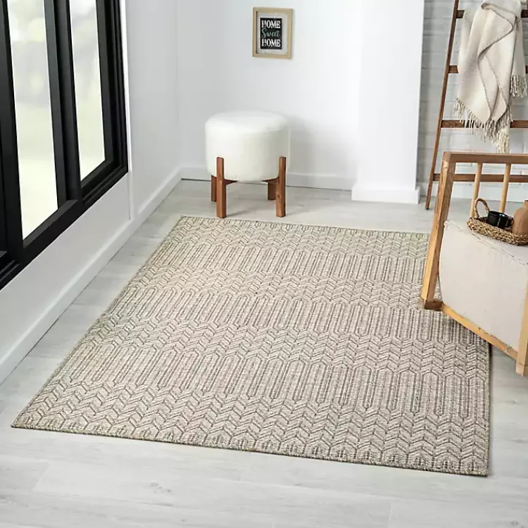 Area Rugs-Kirklands Home Chevron Indoor/Outdoor Area Rug, 5x7 Tan
