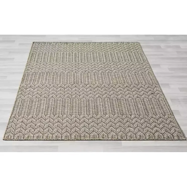 Area Rugs-Kirklands Home Chevron Indoor/Outdoor Area Rug, 7x9 Tan