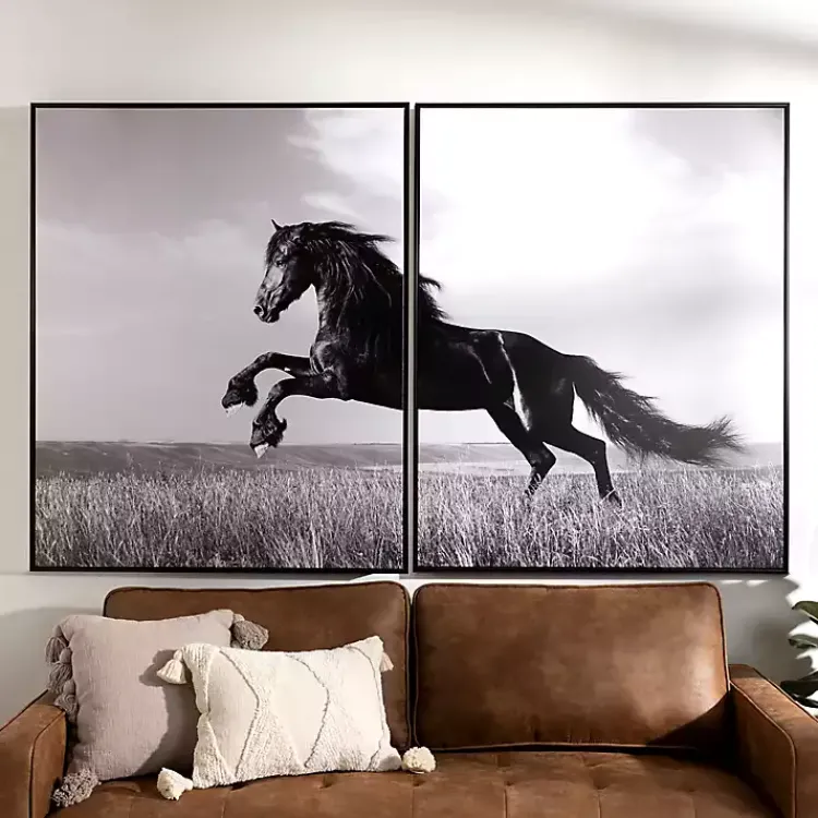 Canvas Art-Kirklands Home Horse Diptych Framed Canvas Art Prints, Set of 2