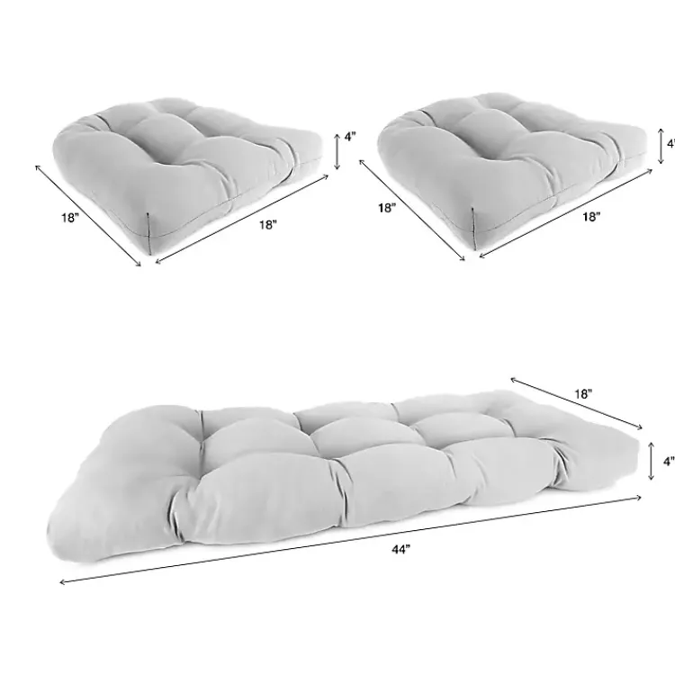 Outdoor Cushions & Pillows-Kirklands Home French Edge 3-pc. Outdoor Wicker Cushion Set Red