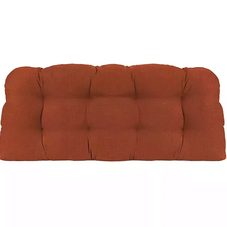 Outdoor Cushions & Pillows-Kirklands Home French Edge Outdoor Wicker Settee Cushion Red