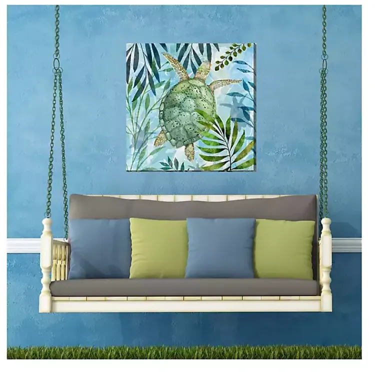 Outdoor Wall Decor-Kirklands Home Coastal Turtle Outdoor Canvas Art Print