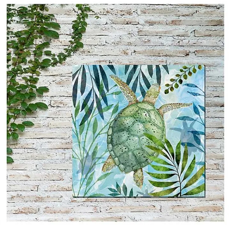Outdoor Wall Decor-Kirklands Home Coastal Turtle Outdoor Canvas Art Print