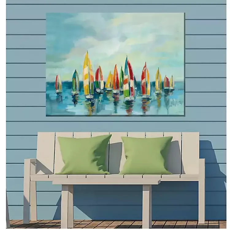 Outdoor Wall Decor-Kirklands Home Bright Sails Outdoor Canvas Art Print
