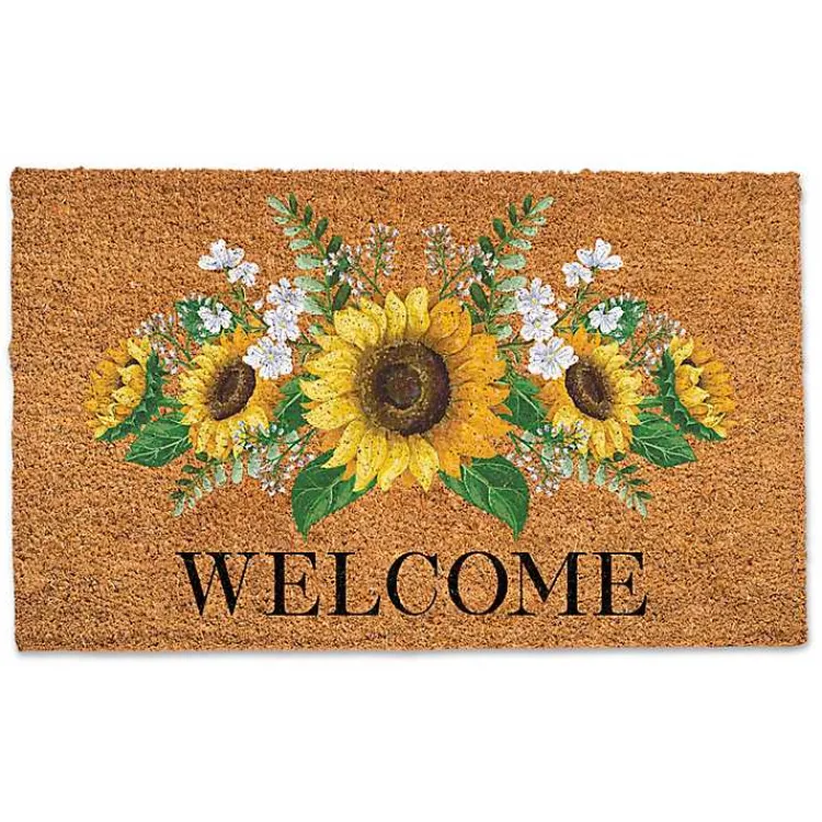 Doormats-Kirklands Home Welcome Sunflower Mix Doormat