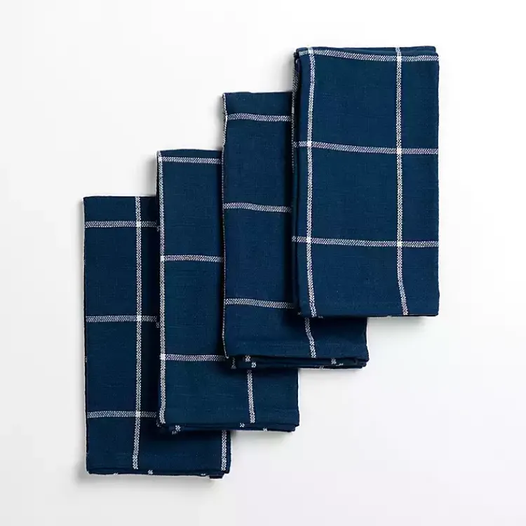 Table Linens-Kirklands Home Robby Navy Napkins, Set of 4 Blue