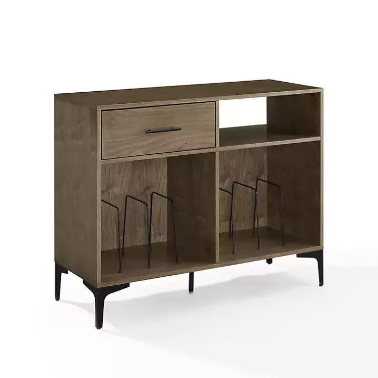 Tv Stands & Media Consoles-Kirklands Home Finn Record Storage Media Cabinet Brown