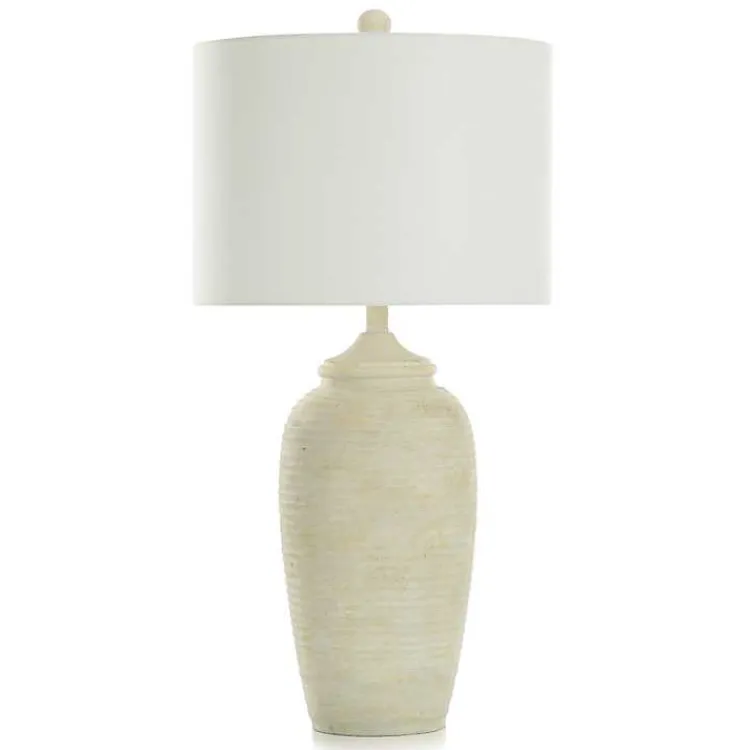 Table Lamps-Kirklands Home Mottled Brie Ridge Table lamp Ivory