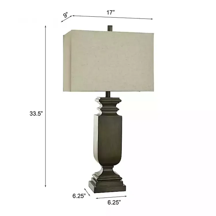 Table Lamps-Kirklands Home Brown Traditional Rectangular Table Lamp