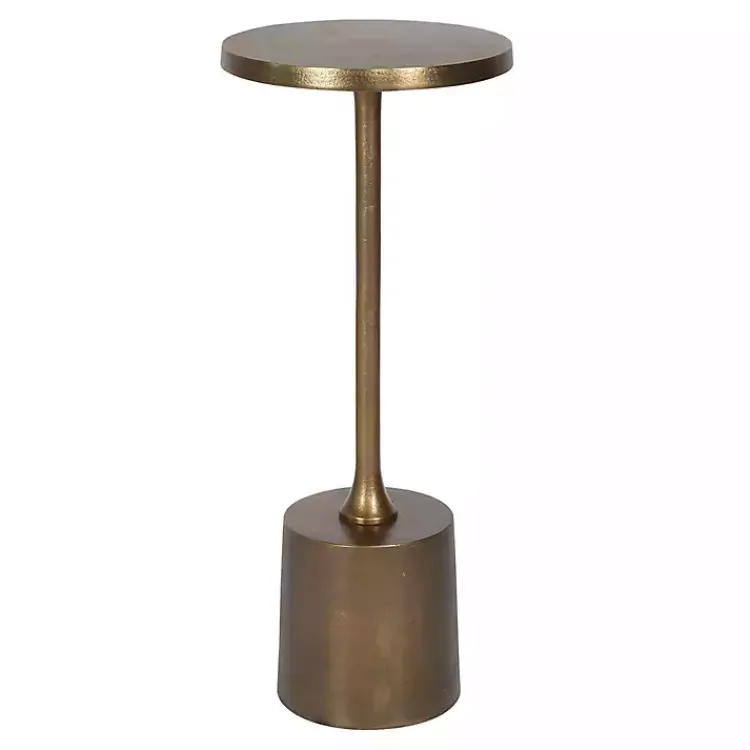 Accent & End Tables-Kirklands Home Metal Cylinder Base Cocktail Table Gold