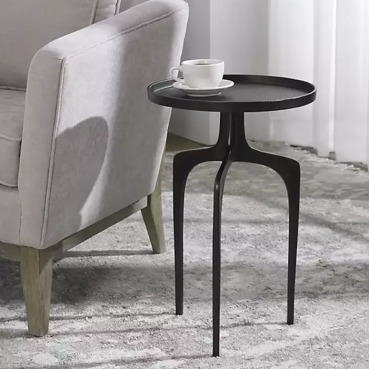 Accent & End Tables-Kirklands Home Metal Arched Legs Side Table Black