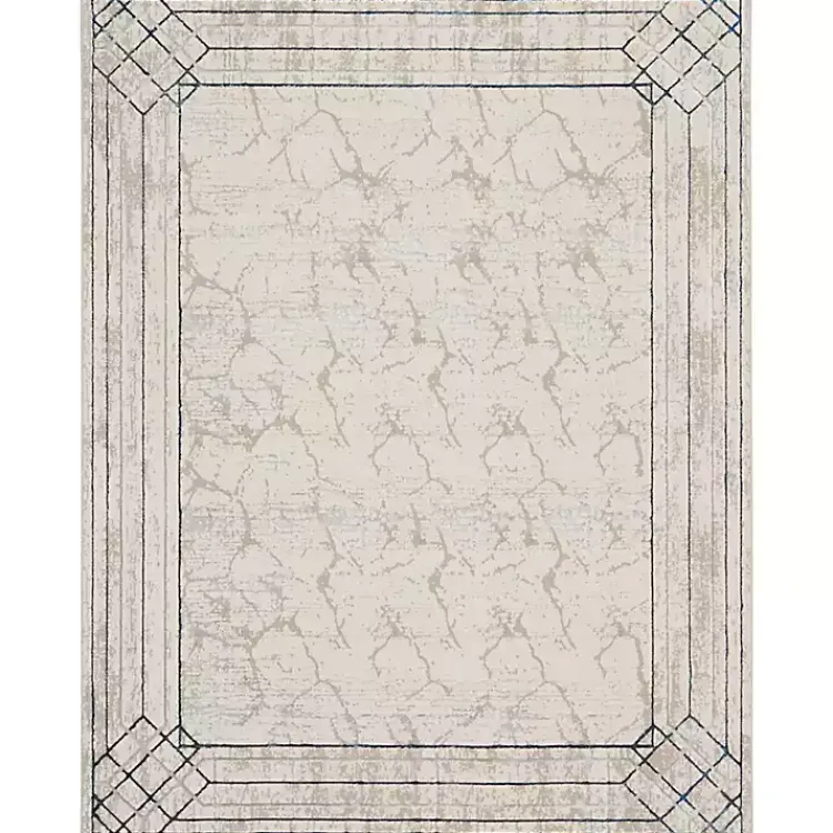 Area Rugs-Kirklands Home Art Deco Bordered Area Rug, 7x9 Ivory
