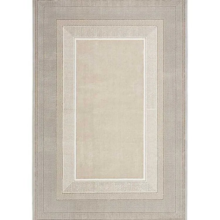 Area Rugs-Kirklands Home Ivory and Gold Modern Glam Area Rug, 5x7